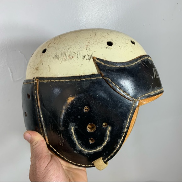 Vintage 1930s hand made all leather football helmet - Picture 2 of 8